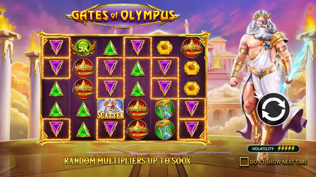 juego Gates of Olympus en MelBet Mexico